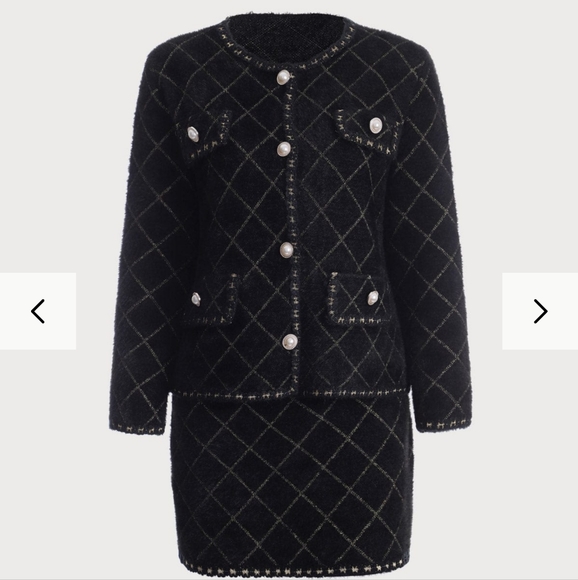 The Argyle Cardigan And Mini Skirt Set - Picture 8 of 9